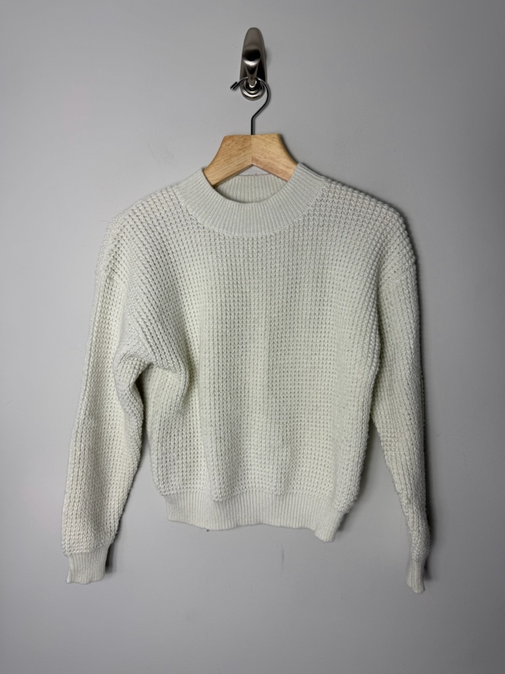 Long Wharf Women’s Rye Sea Well Fisherman Sweater Mock Neck Waffle XS *a - Picture 3 of 11